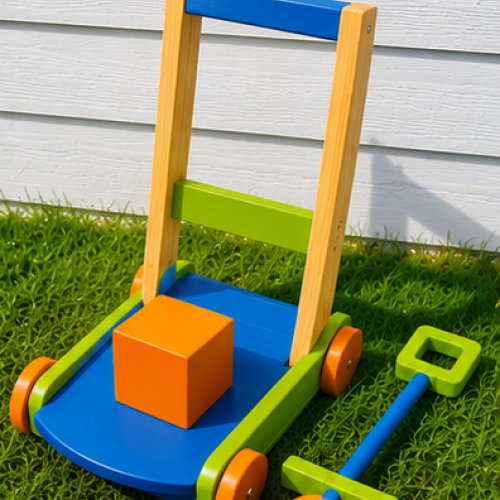 Wooden Lawn Mower & Trimmer Set