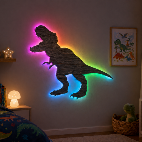 LED Dinosaur wall art